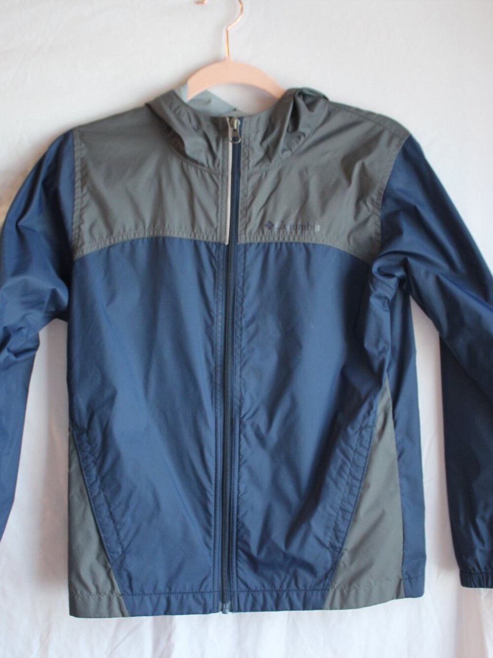 Columbia Youth Medium Navy/Gray Rain Jacket Shell